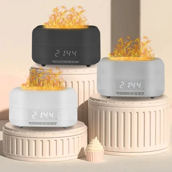 Alternative view of 400ML Ultrasonic Smart Humidifier Bluetooth Alarm Clock Aroma Diffuser Flame Humidifier for Home