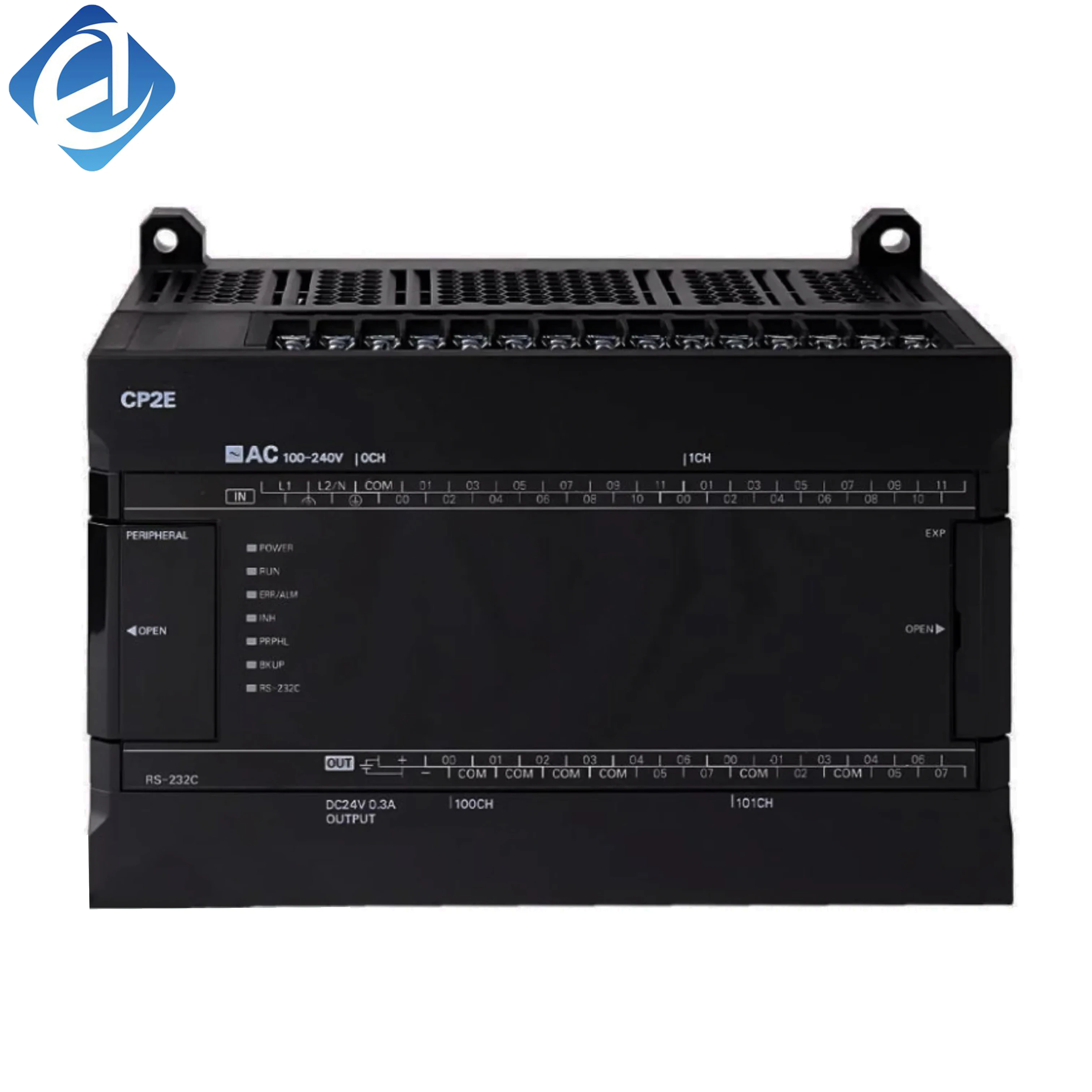 New Original Omron CP2E series AC relay output PLC. With 40 I/O points, stable logic control and strong environmental adaptability. Widely applied in small mechanical control, automated production lines and general industrial equipment automatic control s