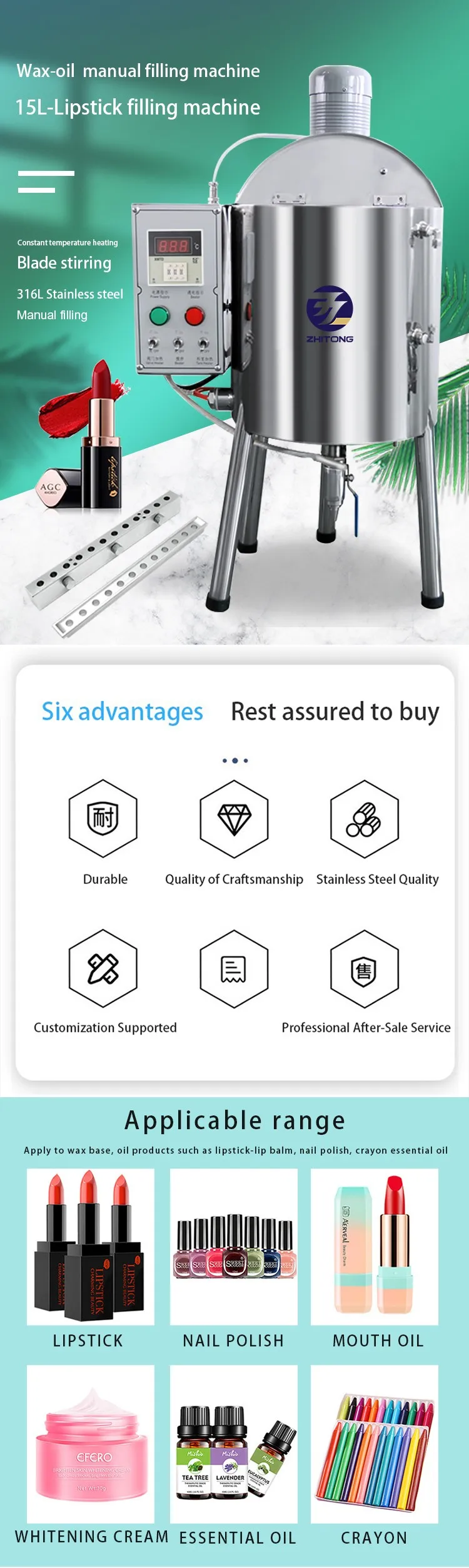 Zhitong Heating Type Lipstick Mixing And Filling Machine Cosmetic