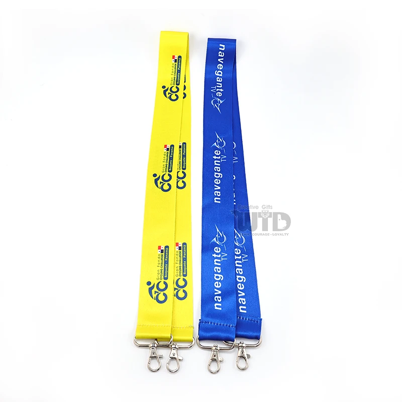 product high quality polyester lanyard with personalized logo satin keychain nylon id card rope camo hook accessory-5