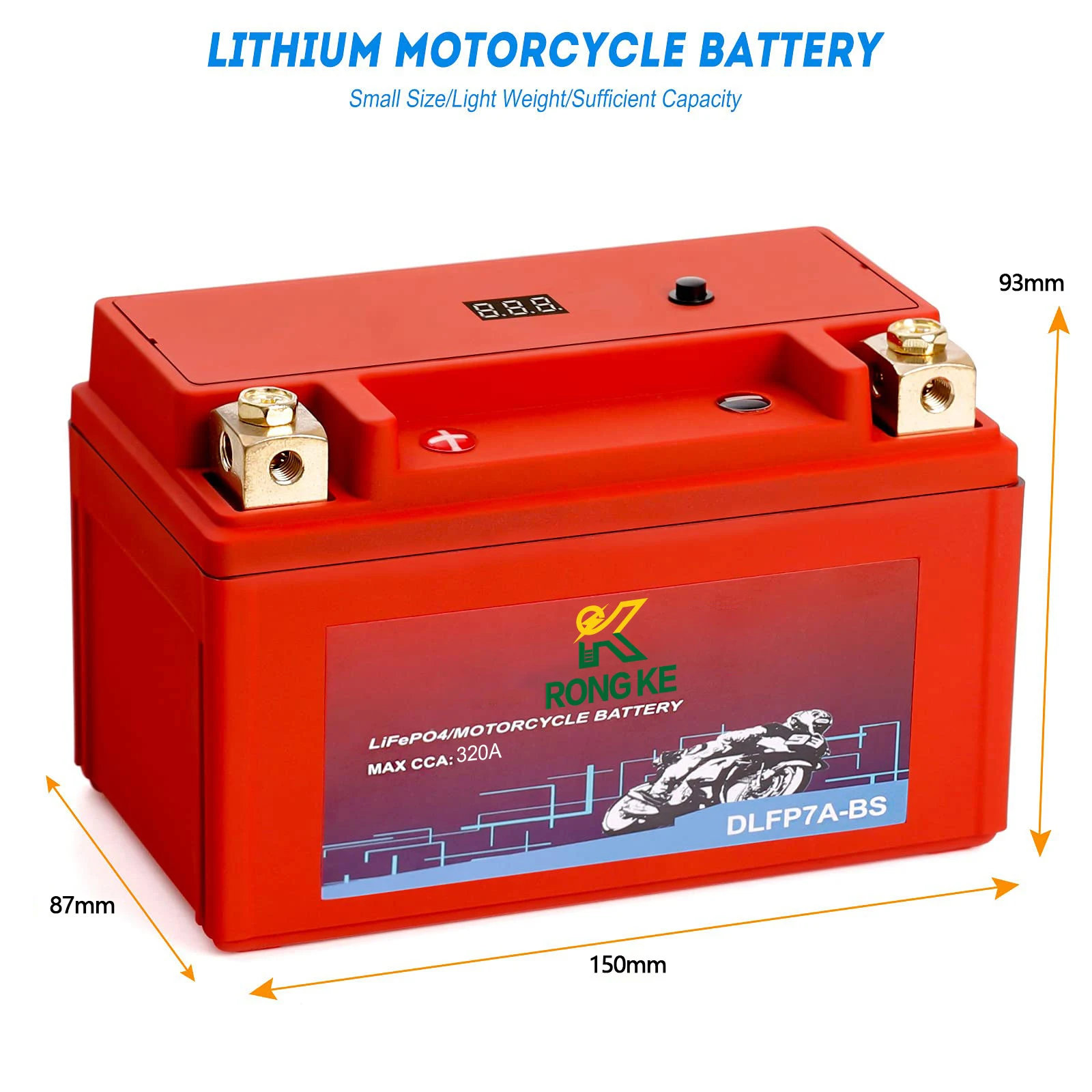 320 Cca Lifepo4 Lithium Motorcycle Battery Pack 12v 5ah Dlfp7abs