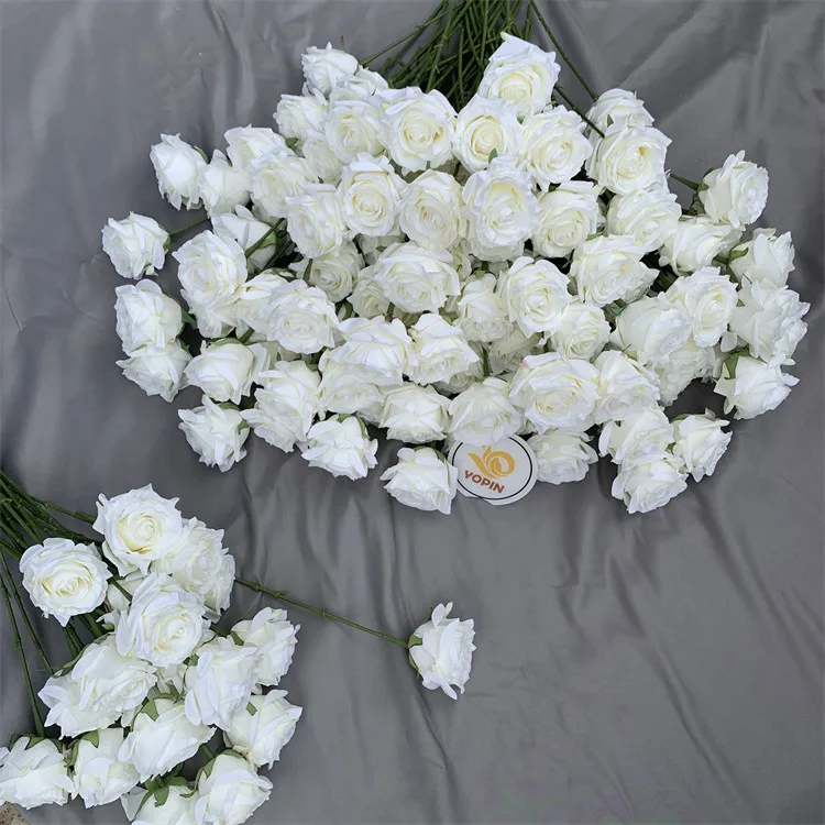 Yopin150 Wholesale Artificial Centerpiece Flower White Single Rose Without Leaves Flower Buy