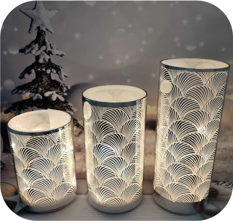 Guanmei home decoration 48 new designs glass candle holder clear glass vase with led lights details