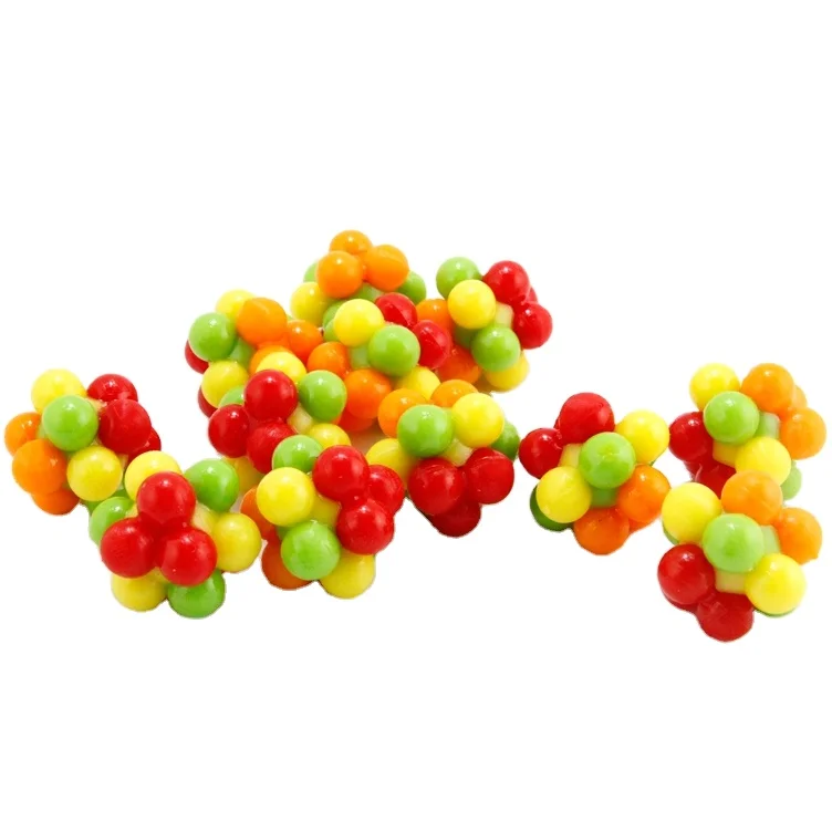 Новинка 2021, популярный Красочный мягкий резиновый мяч атомной формы, игрушка для декомпрессии