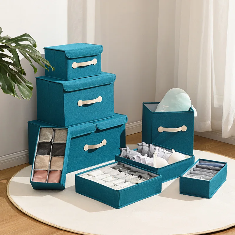 Modern Simple Collapsible Cloth Storage Bin Moisture-Proof Waterproof Multi-Purpose Folding Kids' Toys Organizing Square PC