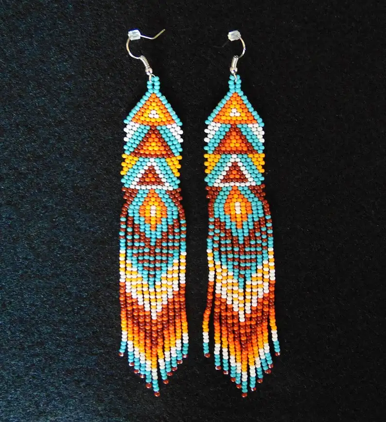 Beautiful Day Handwoven Beaded Earrings