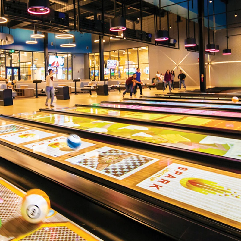 Interactive Wood Floor Projection Bowling Machine AR Indoor Entertainment Alley Game Equipment