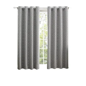 Wholesale Polyester Fabric Foil Print Grommet Window Blackout Curtains for the Living Room Kitchen Hotel