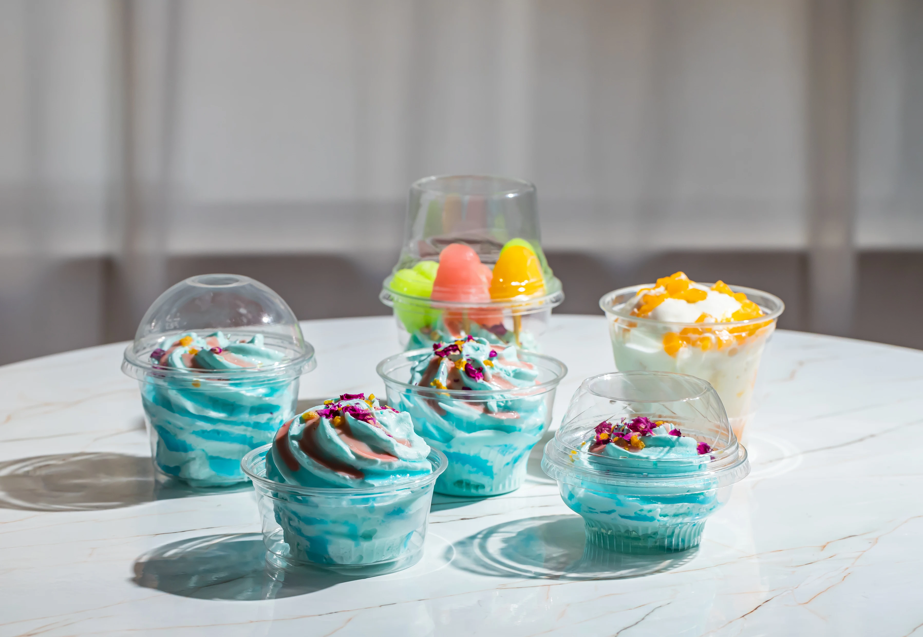6oz-98 200ml Plastic Ice Cream Container clear Disposable Plastic