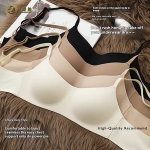 High Quality Comfortable Breathable Wire-Free Thin Cup Small Chest Upper Support Anti-Sagging Seamless Jelly Bra for Women