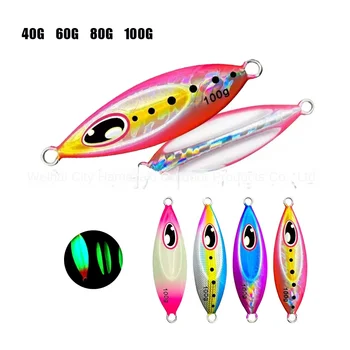 Slow-Sinking Biomimetic Water Drop Iron Plate 40g-100g Slow-Rolling Lure UV Glow Cod Grouper Boat Fishing Artificial Fishing – Lure – view 2
