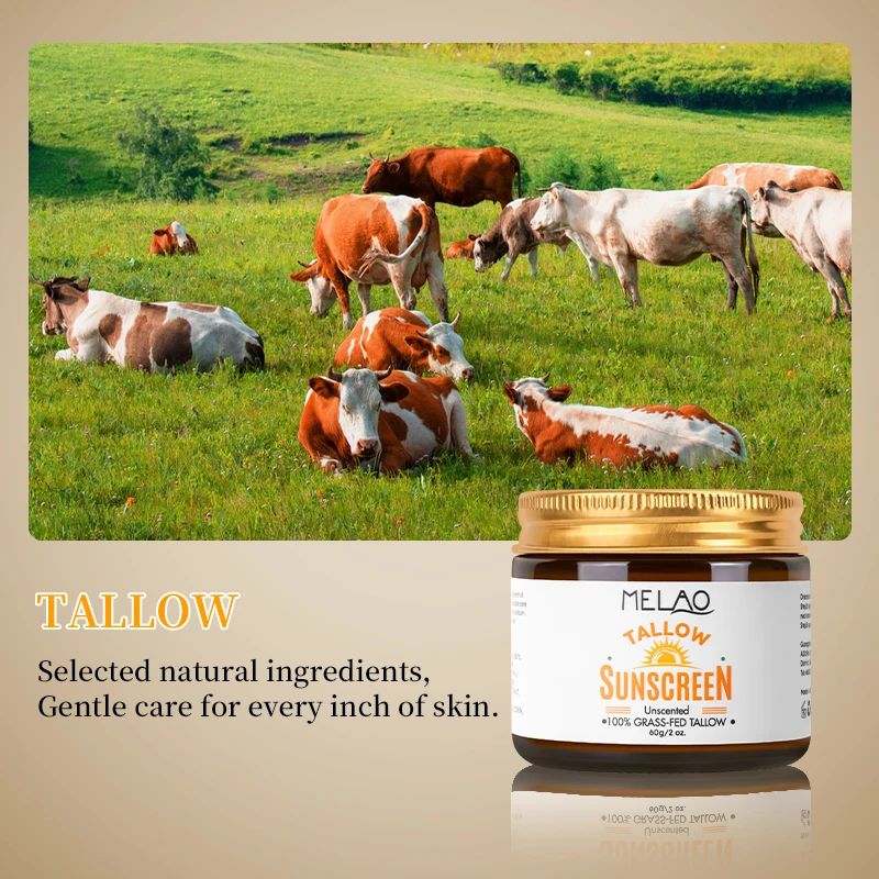 MELAO Safe Sunscreen Tallow Sun Balm Beef Tallow Sunscreen for Kids Men Women Skin Care Sunscreen Lotion Cream