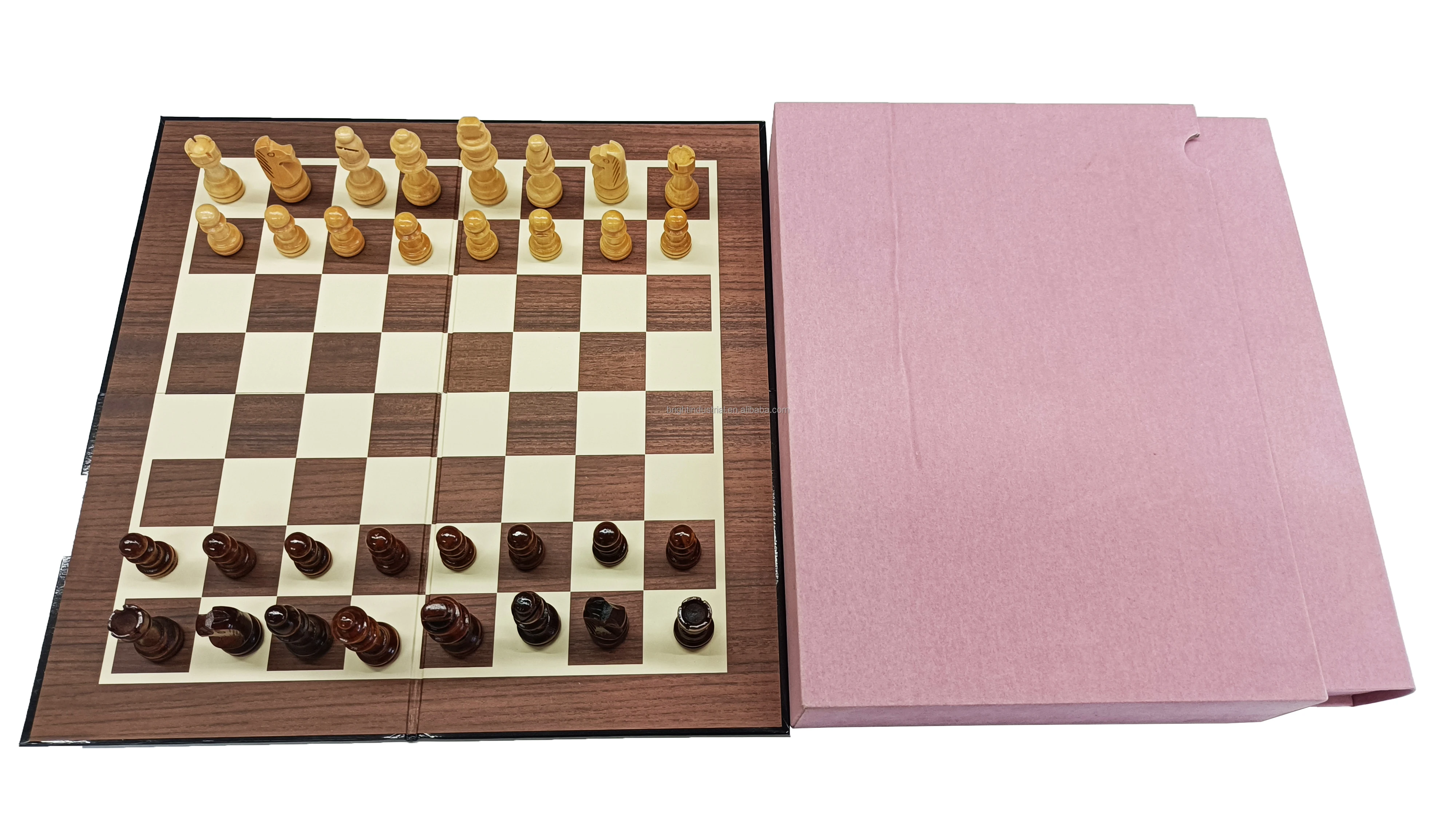 Wooden Chess Set With Foldable Board And Elegant Storage Box_voghion.com