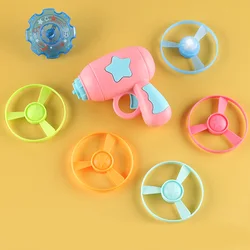 Красочное освещение One-Touch открытый бамбуковая Стрекоза катапульта пистолет подарок для ребенка летающее блюдце Топ гироскоп