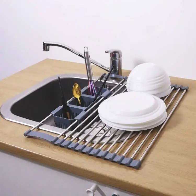 Wholesale Foldable Stainless Steel Over Sink Roll Up Dish Drying Racks ...