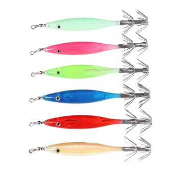 Top Right FH225 80mm 3.6g ABS Squid Jig Hook Electroplating Colorful Mini Luminous Midwater Bait Lure for Zander Sea Fishing – Metal Jig – view 5