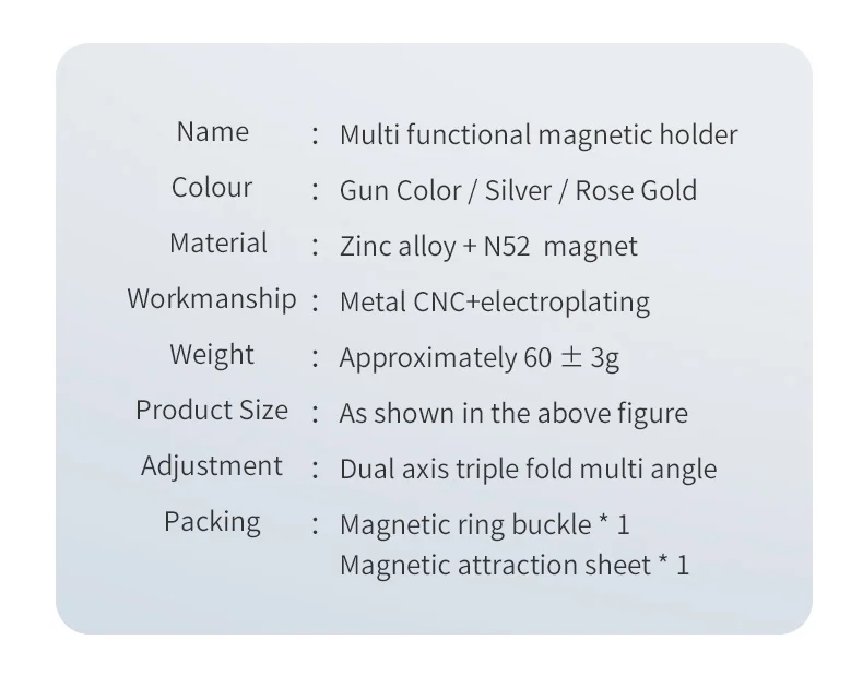 Fingertip Gyroscope Magnetic Phone Holder Fully Foldable Double Sided Stand with Kickstand for Smartphone
