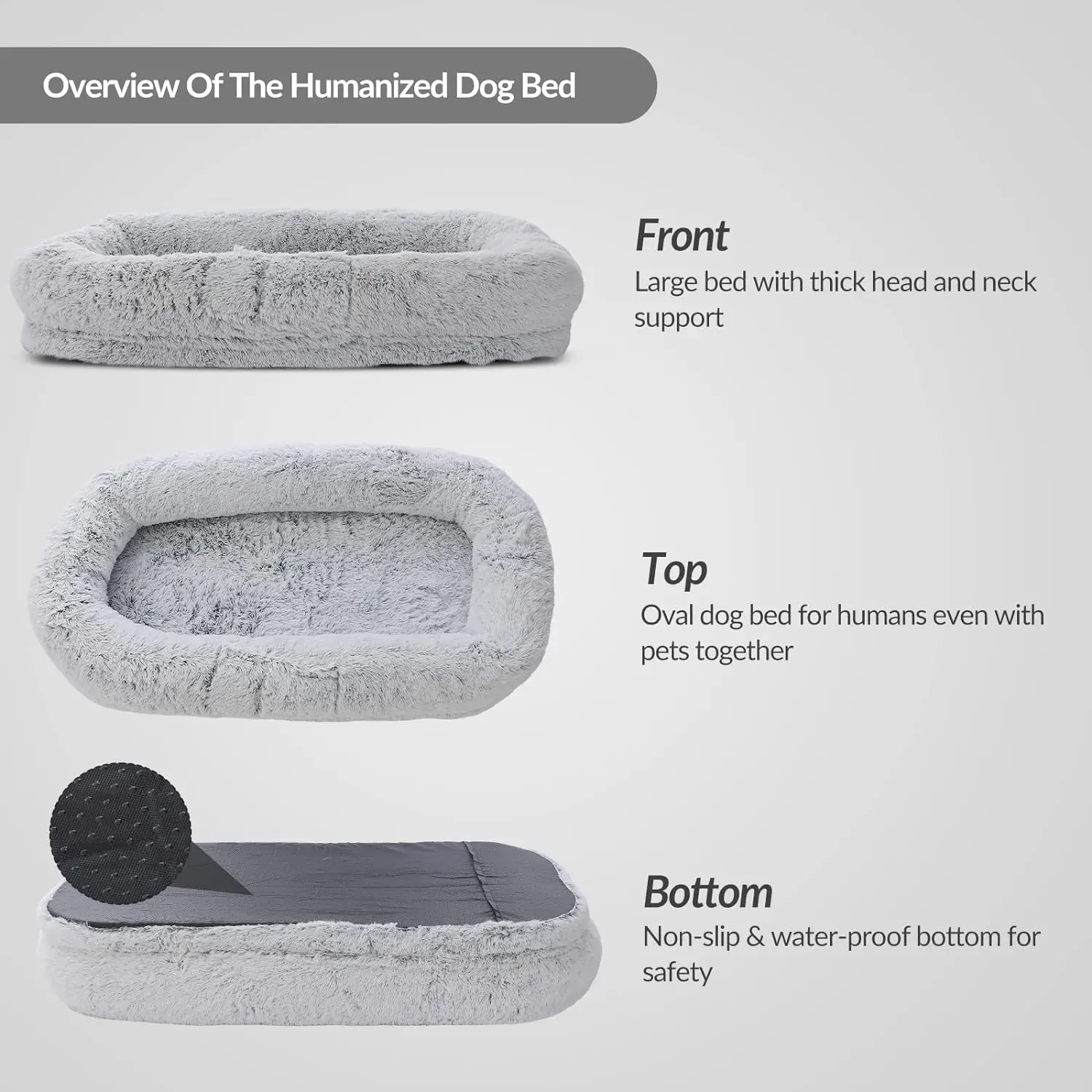 Plush Human Dog Bed For People Adults Plush Dog Bed For Human Or Big ...