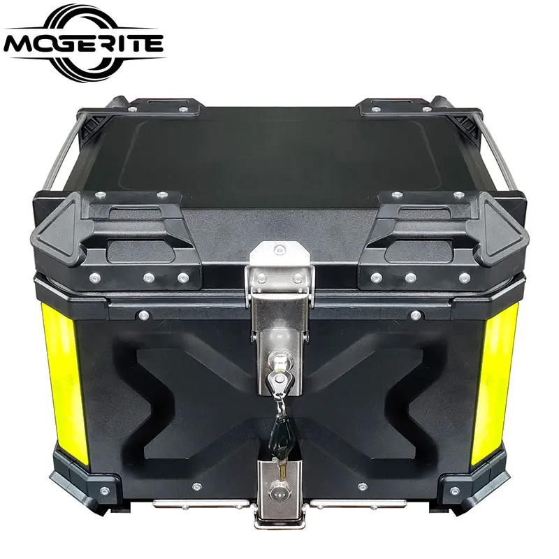 Мотоцикл большой емкости Алюминиевый задний ящик ударопрочный и водонепроницаемый алюминиевый ящик 55Л большой емкости черный