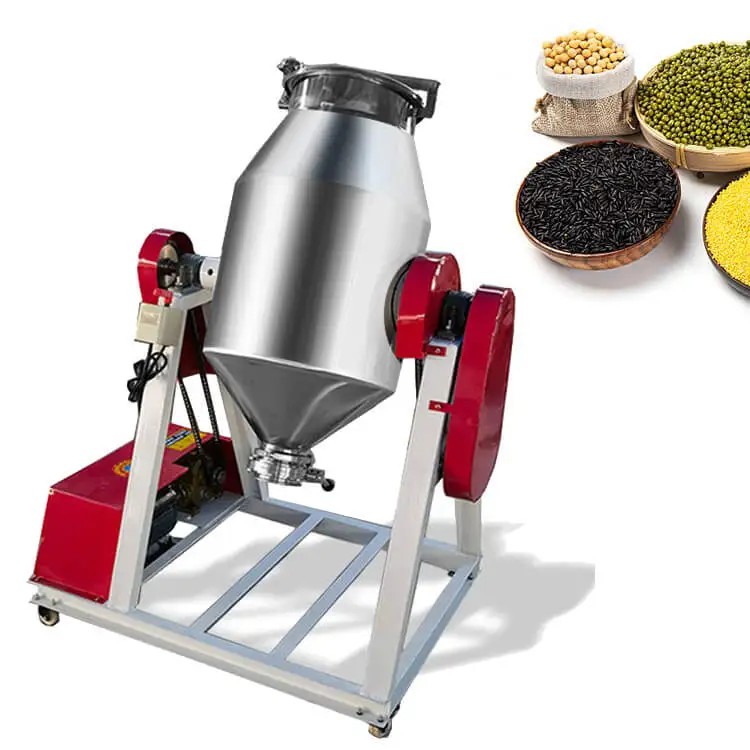 Newest Design Rotary Drum Mixer Vegetable Mix Powder Liquid Mixing Putty Machine Apple Drink Maca