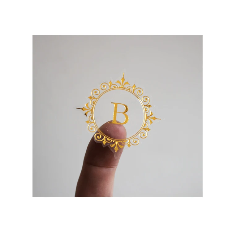 Direct Factory Self Adhesive Customized Printing Clear Gold Foil Stickers Transparent Logo Label
