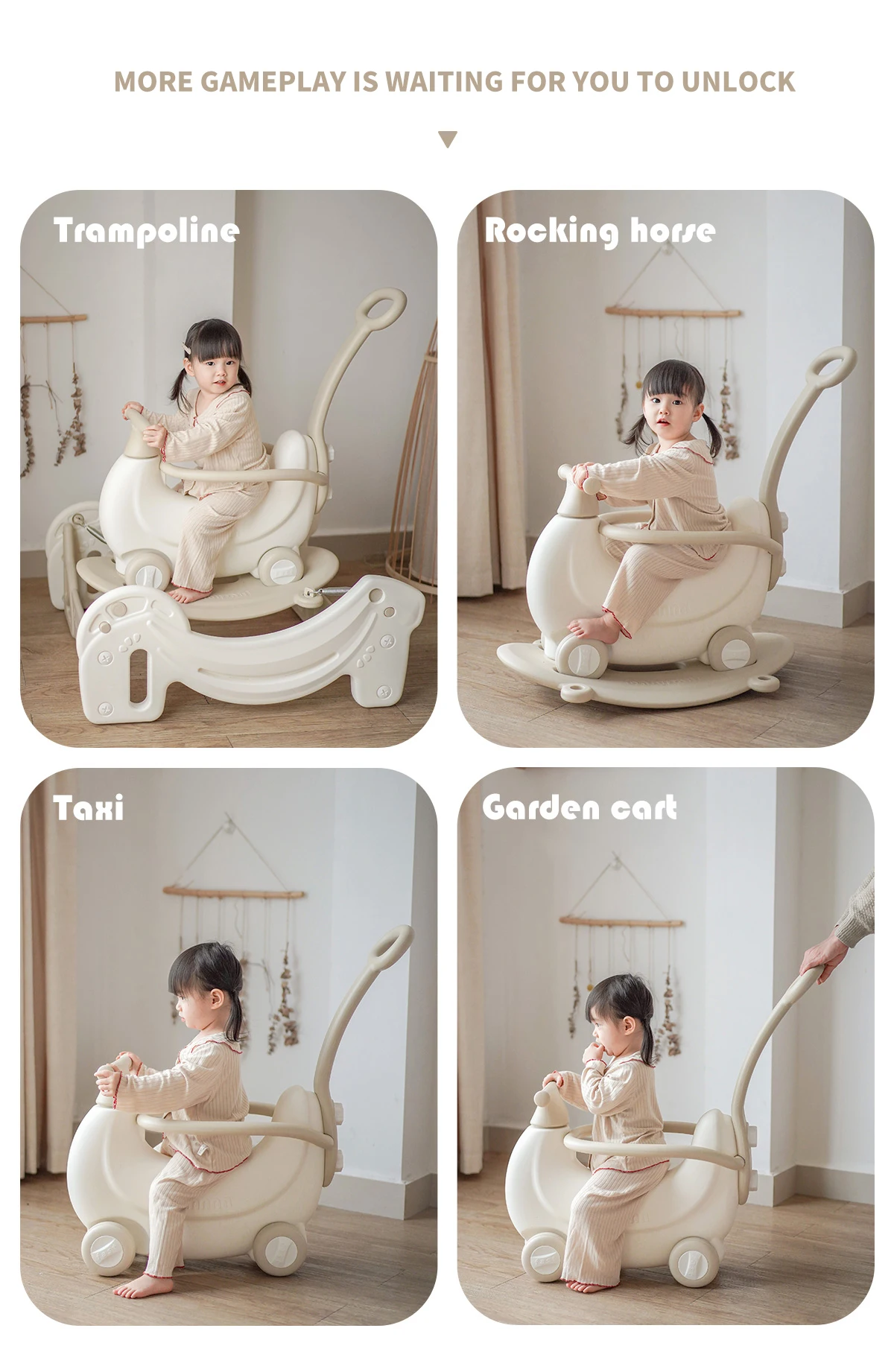 CORHAD 2 Pair Plastic Threaded Handles For Rocking Horses