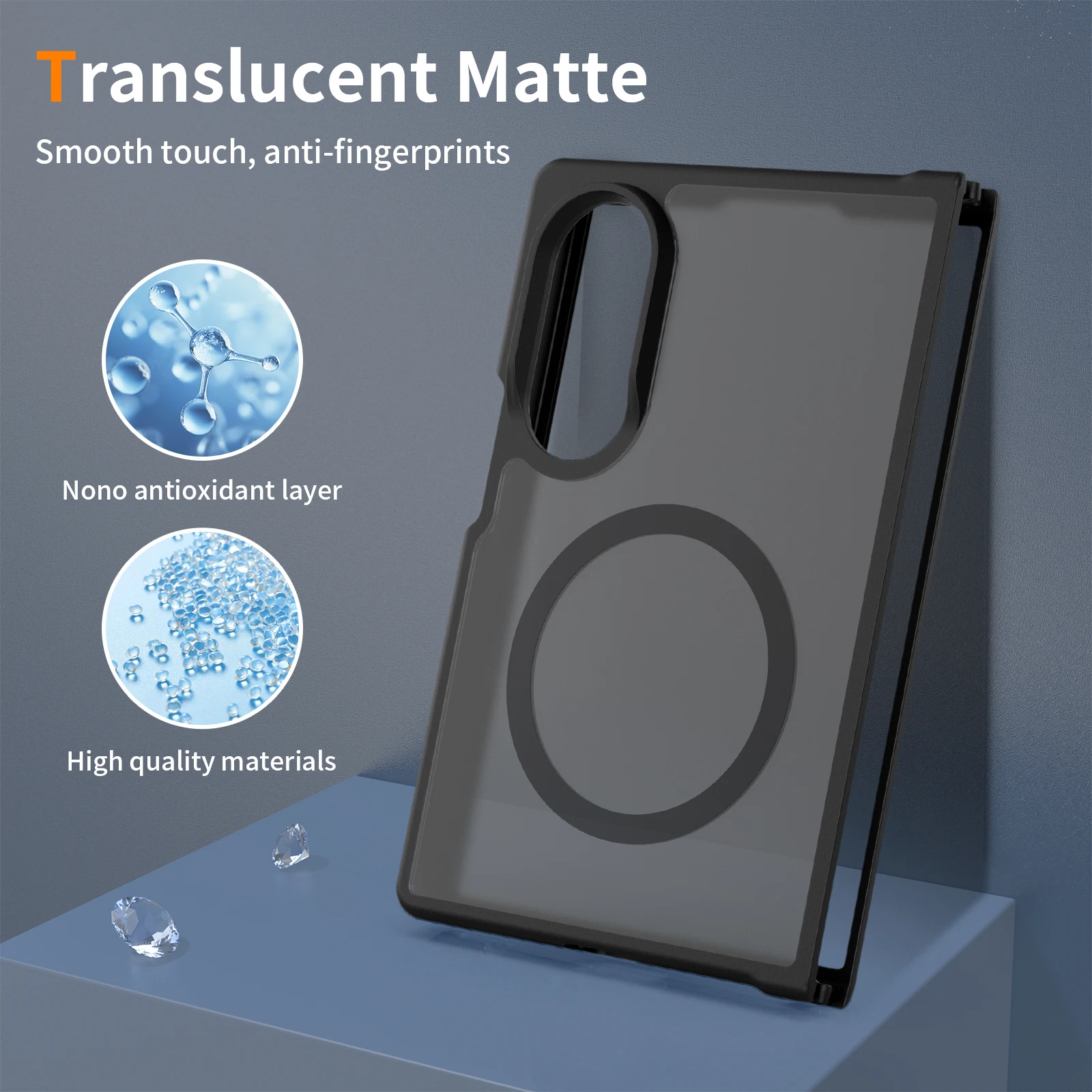 product matte magnetic phone case for samsung galaxy z fold 8 7 6 tpupc covers support wireless charging stylish protections-7