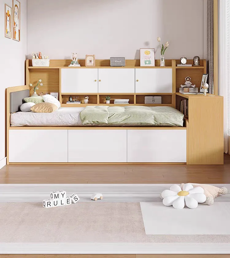 Cheap Space Saving Bedroom Furniture Storage Single Double Bed Children Kids Bed With Storage Drawer