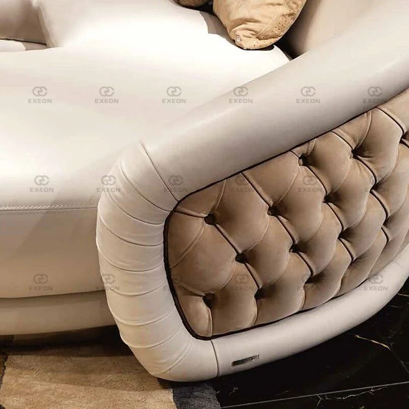 Modern Curved Half Moon U-shaped Sofa Set Living Room Round Furniture Tufted Round C-shaped Fabric Sofa