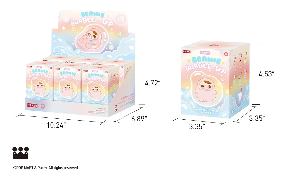 Colorful Pucky Beanie Bubble Up Plush Toy Keychain & Pop