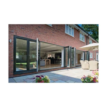 residential modern aluminum folding door empered glass accordion bi-folding door