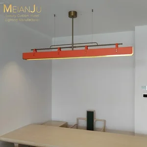 Zhongshan Premium Orange Leather Accent Chandelier Large Luxury Indoor Hanging Light for Home Hotel Decor Excellent Lighting