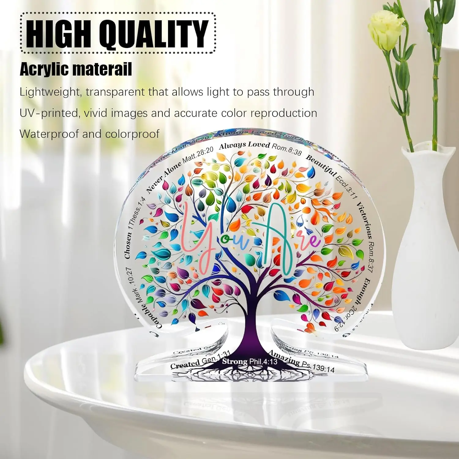 Unique Christian gift for women, Tree of life religious gift, for mom, friend, colleague, encouragement gift.