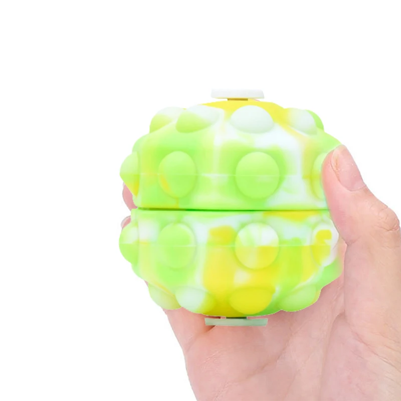 Wholesale Rainbow Fidget Balls Toy Stress Pop Bubble Sensory Spin Spinner Fidget Ball Toys