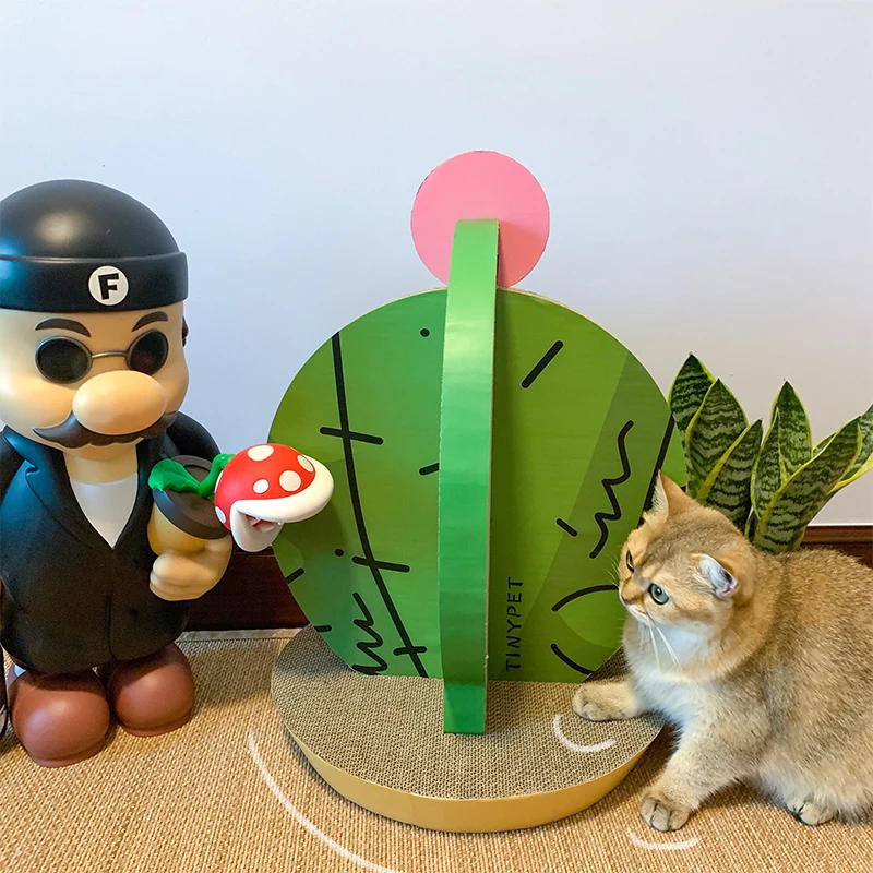 Customized Design Cactus Image Sailboard Image Cat Scratching Post Cardboard Cat Scratcher Oem Odm Available