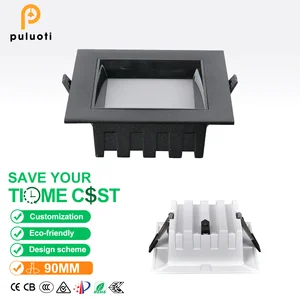 Modern Square Recessed LED Downlights Anti Glare Full-Spectrum Eye-Protecting Chip Aluminum Construction 12w Cob Led for Indoor