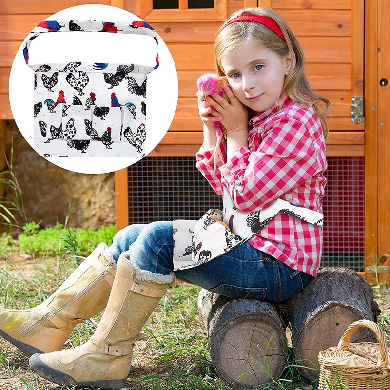 Custom Kid Children Chicken Egg Collecting Apron 12 Deep Pockets Hen Duck Goose Eggs Holder Aprons
