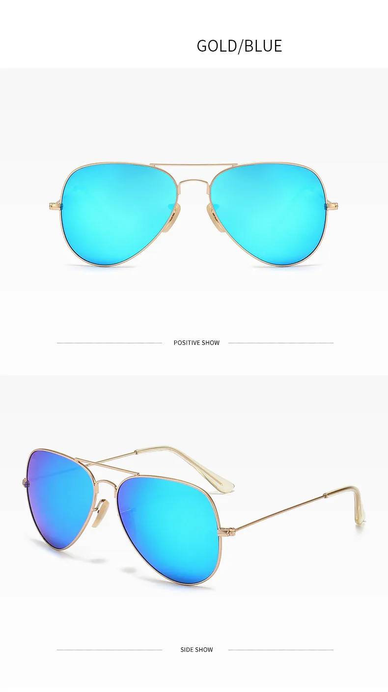 3026 Vintage Classic Outdoors Man Pilot Style Sunglasses Glass Lens