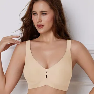 Hot-Selling ODM  Seamless Water Drop Deep V Neck Wireless Everyday Women Jelly  Bra