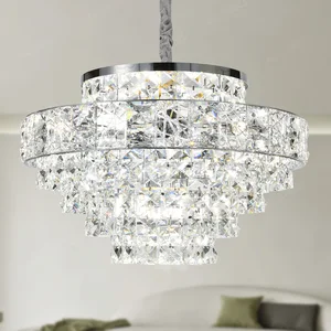 Wedding Stair Hanging Glass Ceiling Dining  Living Room Staircase Luxury Large Pendant Light Crystal Modern Hotel Chandelier