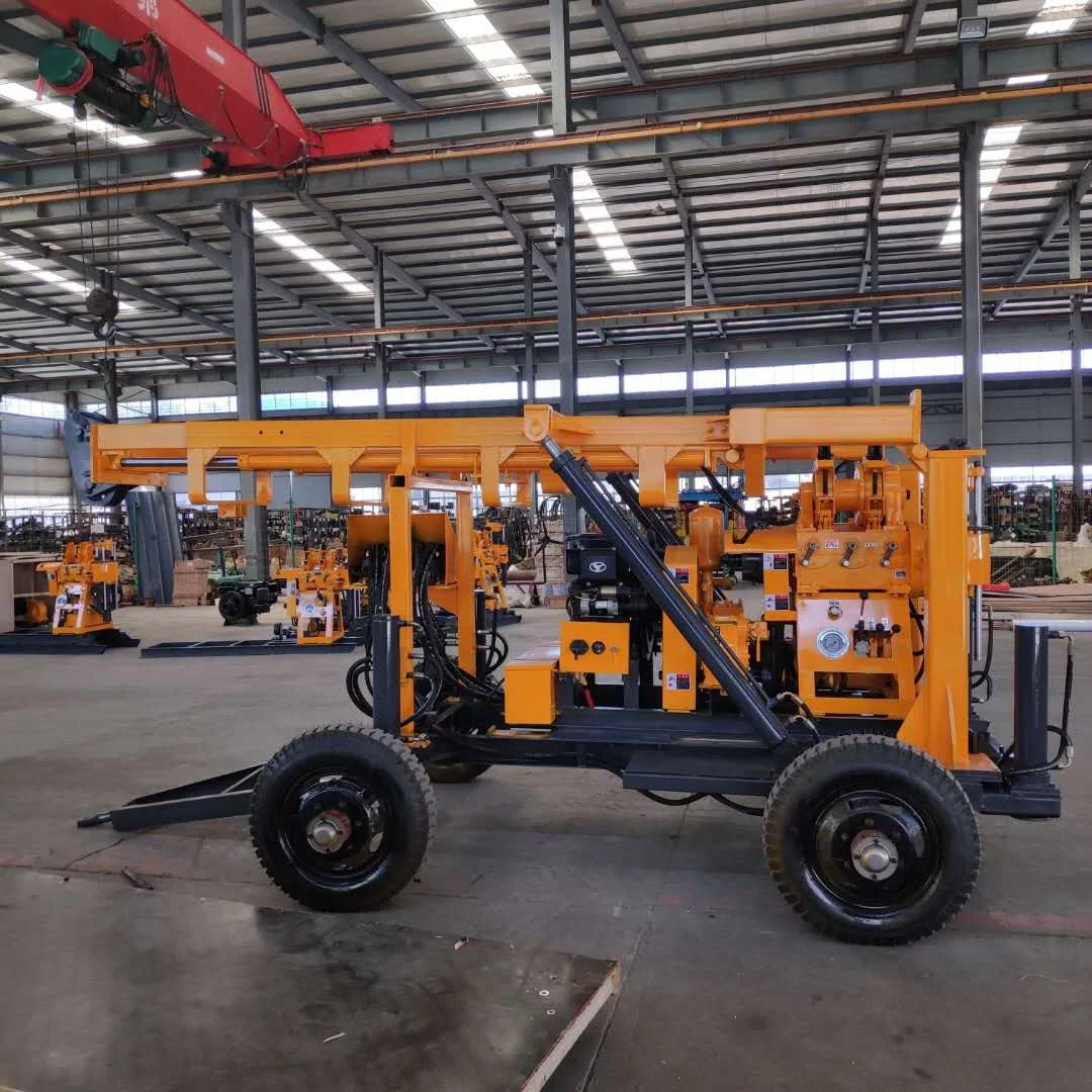 
 Small portable used air compressor DTH hammer water well drilling rig for sale