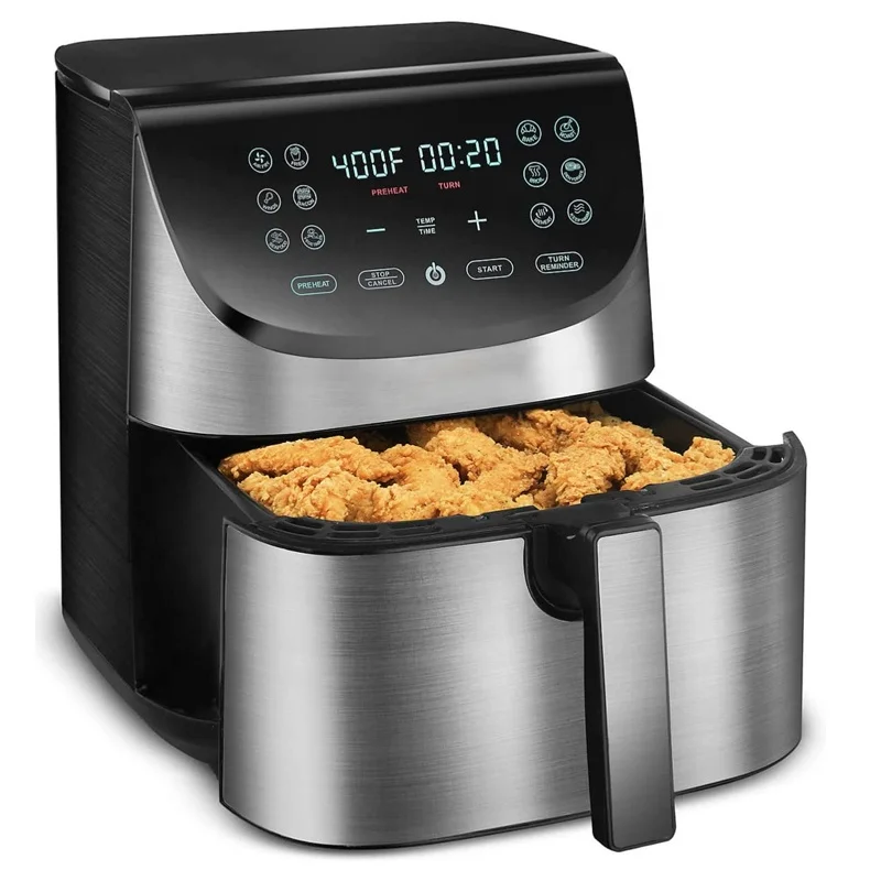 New Digital 5.0L-8.0L stainless Steel oil Free Fryer Electric deep fryer Smart rapid Air Fryer  3102413