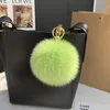 Apple green fox fur ball 12cm