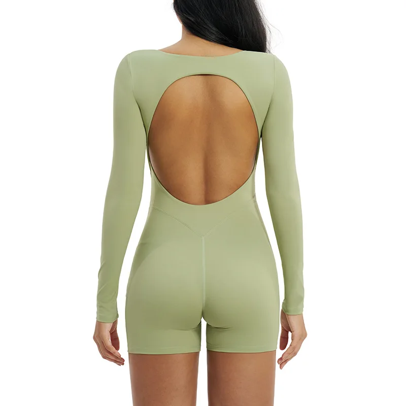 Yoga Jumpsuit Large Collar Hollow-out Beautiful Back Fitness Clothing Running Sports Spo preview