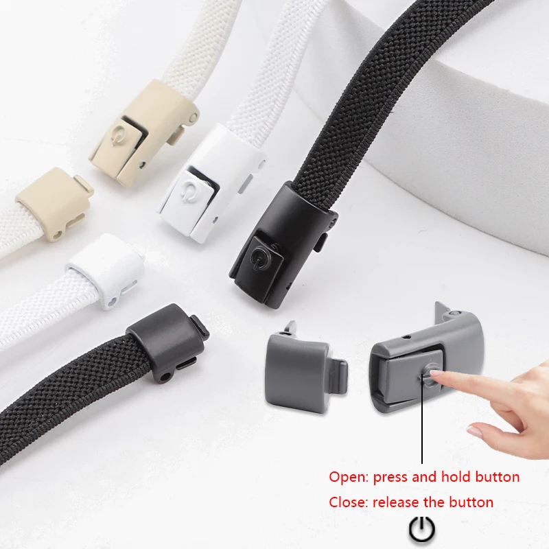 Эластичные плоские шнурки, спортивные Цветные шнурки с защелкой без завязок, 8 мм, без завязывания, шнурки для обуви для детей и взрослых, аксессуары для обуви