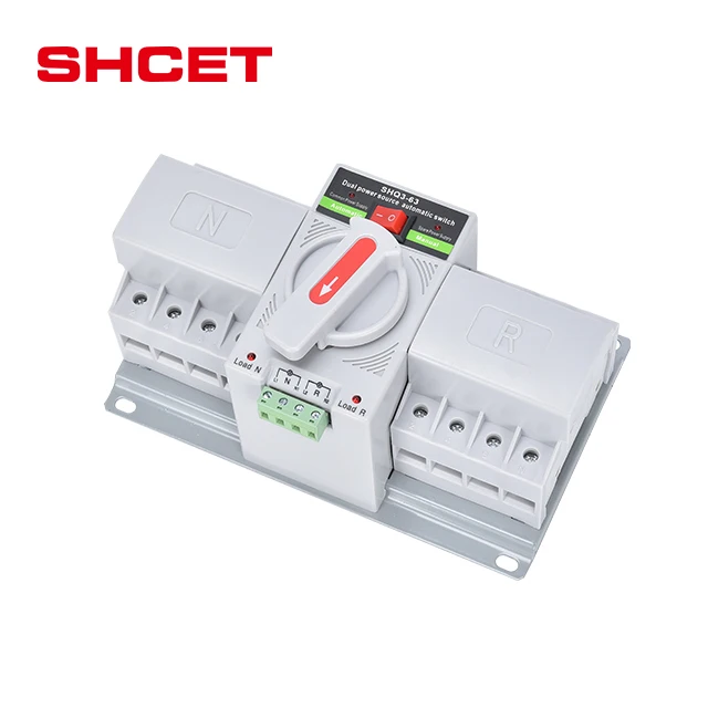 Manufacturers Ats Dual Power Din Rail Automatic Transfer Changeover Switch Generator 2P AC380V-400V 16A 20A 25A 32A From SHCET