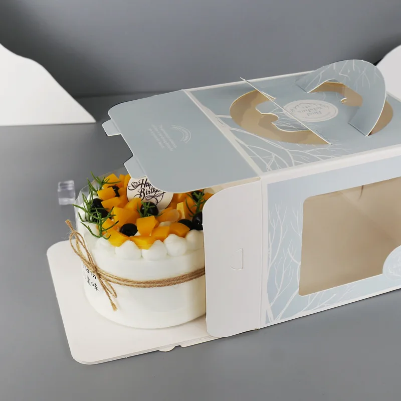 生日派对婴儿淋浴庆祝4英寸手工包装提手纸制蛋糕盒 - buy food