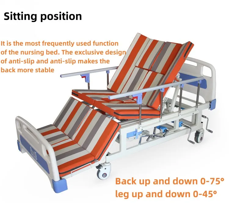 Adjustable Multi-functional Manual Nursing Care Bed
