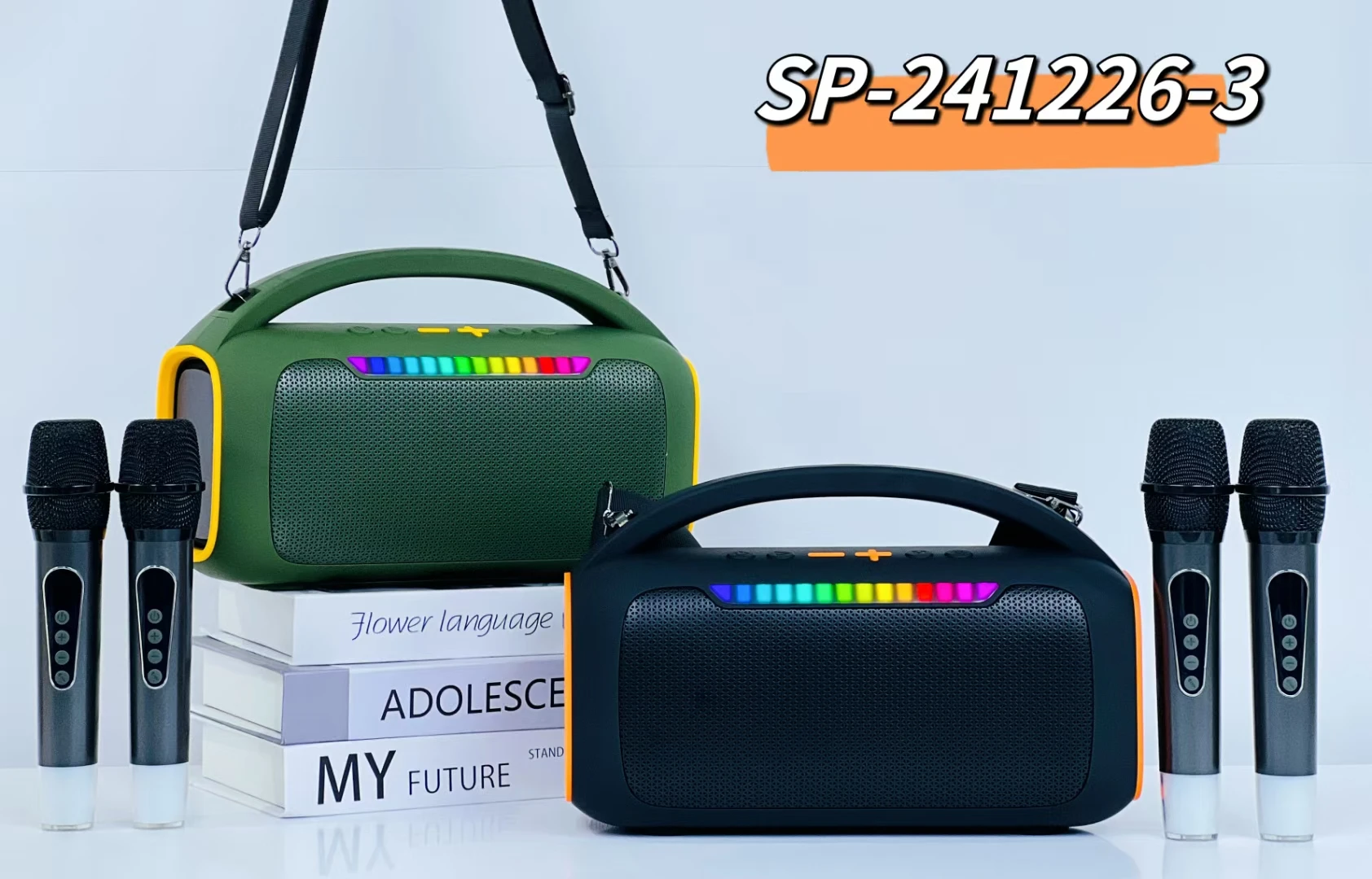 NewRixing ワイヤレススピーカー 30W NewRixing 30W Bluetooth Speaker with 2 Mics,Karaoke Machine
