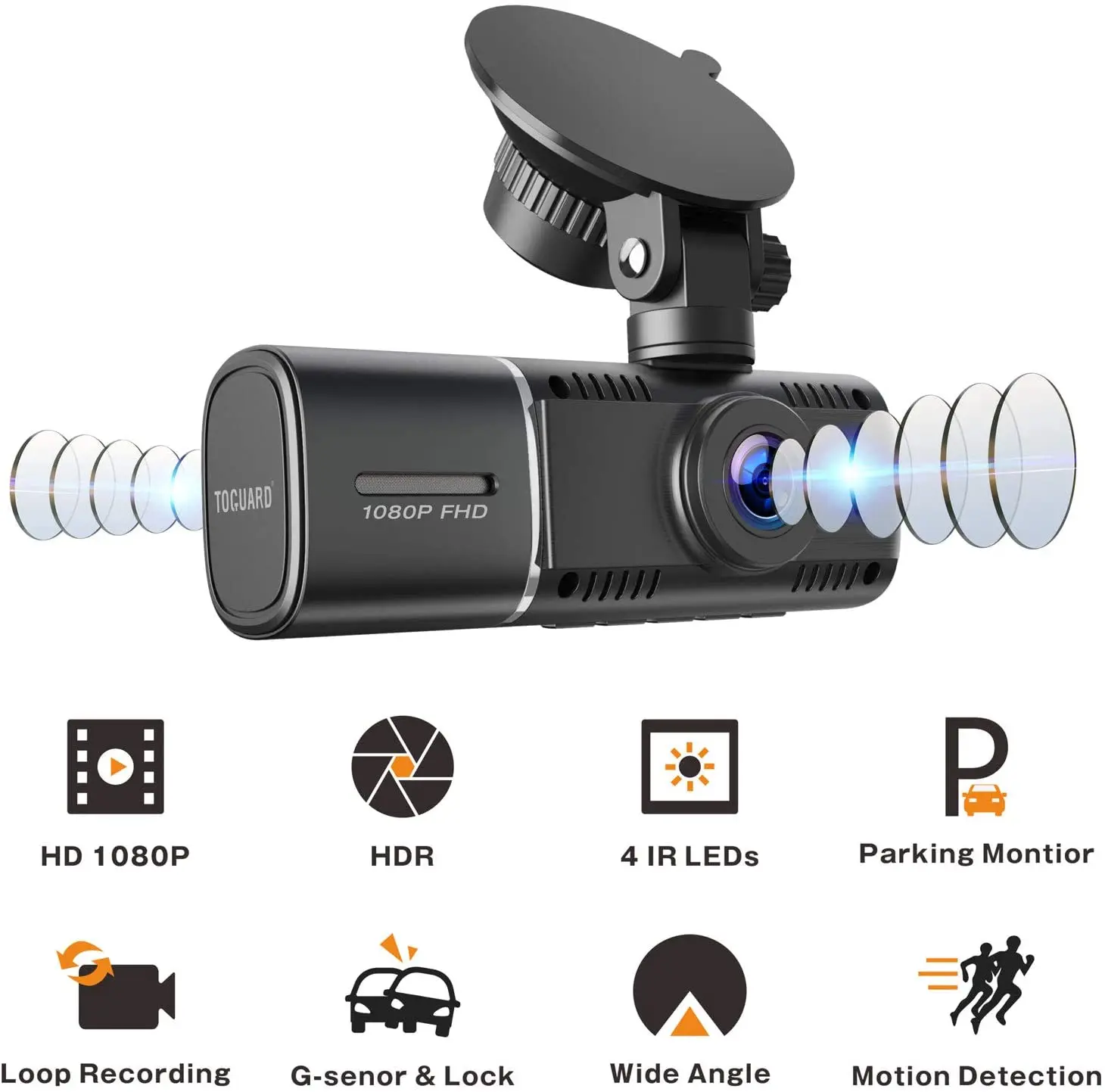  Dual Dash Cam 1080P, Dash Cam Front and Inside, Dash Camera for  Cars with 32GB SD Card, Infrared Night Vision, 1.5 inch IPS Screen, Loop  Recording, Accident Lock, WDR, Parking Monitor